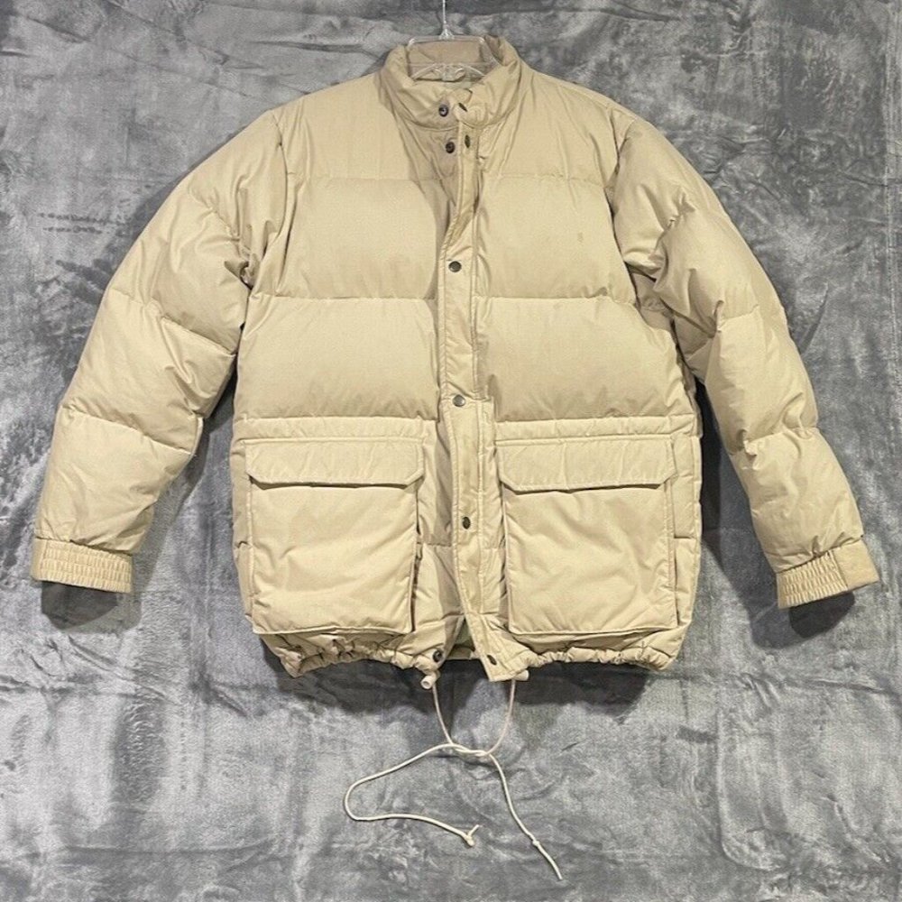 Vintage BOG Sport Men's Size M Down Puffer Jacket Beige/Tan